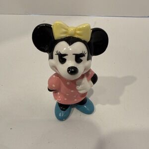 Vintage Porcelain Walt Disney Minnie Mouse Figures Made‎ in Japan 2.75"